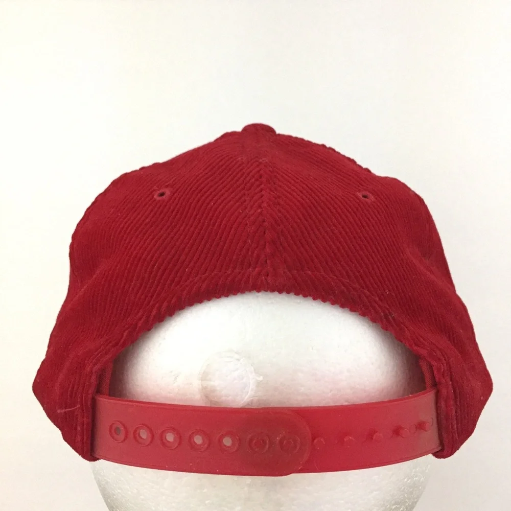 Vtg Enjoy Coca Cola Corduroy Hat Logo Coke Soda Snap Back Baseball Trucker Cap - Picture 6 of 9